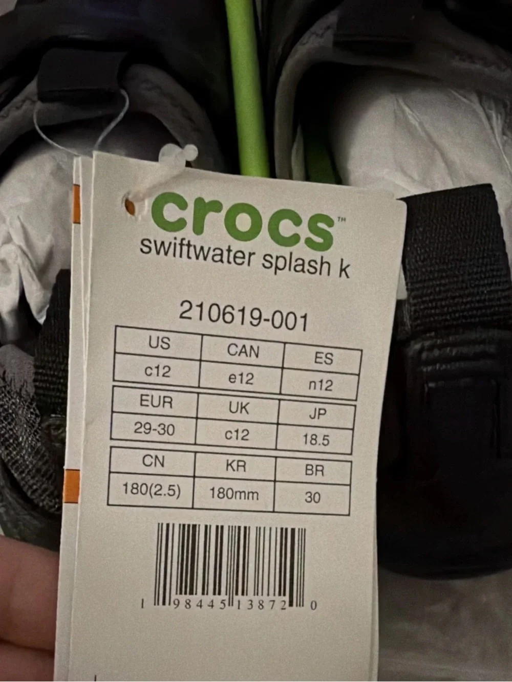 CROCS Kids Black & Gray Water Shoes